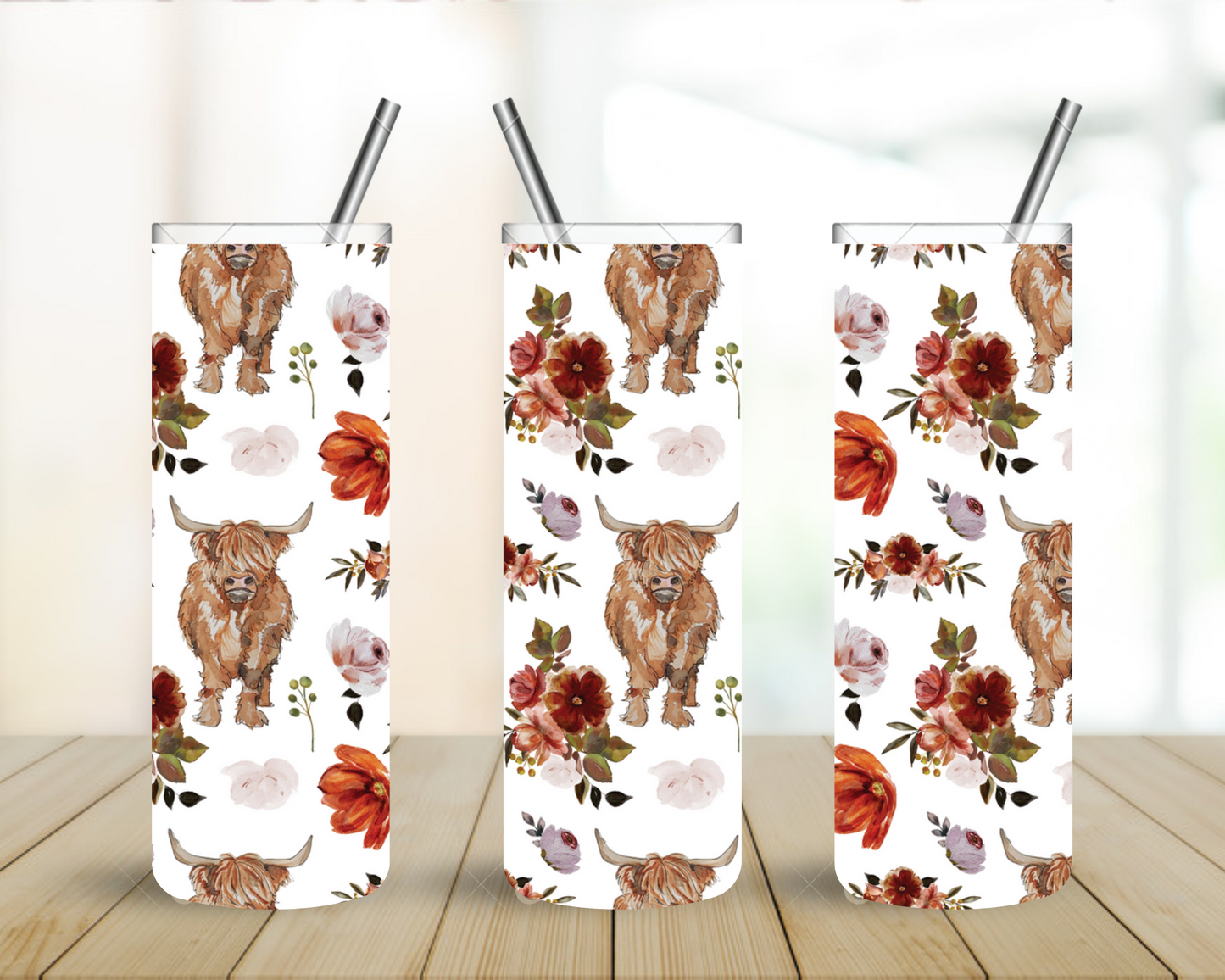 Highland Cow Floral